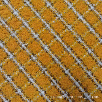 Boucle Fashion Plaid mit Lurexschlaufen Garnstoffen